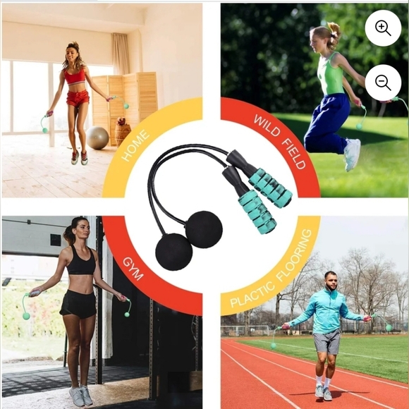 New Tepech Ropeless Jump Rope With 9.2 Ft Rope Weighted Blue Fitness Workout - Picture 9 of 12